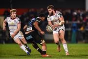 23 February 2019; Stuart McCloskey of Ulster with support from Rob Lyttle  in action against Apisai Tauyavuca of Zebre during the Guinness PRO14 Round 16 match between Ulster and Zebre at the Kingspan Stadium in Belfast. Photo by Oliver McVeigh/Sportsfile