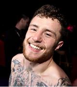 23 February 2019; James Gallagher celebrates following his Bantamweight bout with Steven Graham during Bellator 217 at the 3 Arena in Dublin. Photo by David Fitzgerald/Sportsfile