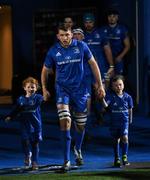 22 February 2019; Leinster captain Ross Molony with matchday mascots 5 year old Sorcha Hartnett, from Rathmines, Dublin, and 8 year old Sam Nolan, from Tinahely, Co. Wicklow, ahead of the Guinness PRO14 Round 16 match between Leinster and Southern Kings at the RDS Arena in Dublin. Photo by Ramsey Cardy/Sportsfile