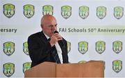 23 February 2019; Seán Carr, Chairman, FAI Schools, speaking during the FAI Schools 50th Anniversary at Knightsbrook Hotel, Trim, Co Meath. Photo by Seb Daly/Sportsfile