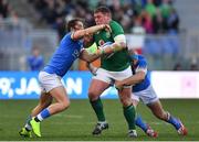 24 February 2019; Tadhg Furlong of Ireland is tackled by Michele Campagnaro, left, and Leonardo Ghiraldini of Italy during the Guinness Six Nations Rugby Championship match between Italy and Ireland at the Stadio Olimpico in Rome, Italy. Photo by Brendan Moran/Sportsfile