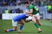 24 February 2019; Jacob Stockdale of Ireland is tackled by Edoardo Padovani of Italy during the Guinness Six Nations Rugby Championship match between Italy and Ireland at the Stadio Olimpico in Rome, Italy. Photo by Brendan Moran/Sportsfile