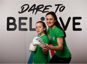 25 February 2019; Kellie Harrington, Irish World Champion Boxer, and Tilly Byrne-McGettigan, age 10, from Wicklow, Co. Wicklow, teamed up with the Olympic Federation of Ireland to launch Dare to Believe, a school activation programme championed and supported by the Athletes’ Commission. Olympism, Paralympism and the benefits of sport will be promoted in schools nationwide by some of Ireland’s best known and most accomplished athletes in a fun and interactive manner. The initial pilot phase is targeting the fifth and sixth class students in primary schools. #DareToBelieve Photo by Seb Daly/Sportsfile