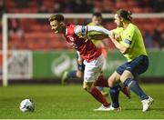 25 February 2019; Gary Shaw of St Patricks Athletic in action against Keith Cowan of Finn Harps during the SSE Airtricity League Premier Division match between St Patrick's Athletic and Finn Harps at Richmond Park in Dublin. Photo by Harry Murphy/Sportsfile