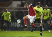 25 February 2019; Michael Drennan of St Patricks Athletic in action against Sam Todd of Finn Harps during the SSE Airtricity League Premier Division match between St Patrick's Athletic and Finn Harps at Richmond Park in Dublin. Photo by Harry Murphy/Sportsfile