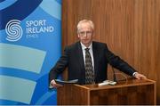 26 February 2019; Sport Ireland today launched the new Safeguarding Guidance for Children and Young People in Sport. The new Guidance specifically builds on the core principles of safeguarding originally set out in the Code of Ethics and Good Practice for Children in Sport, providing alignment with current legislation and Children First Guidance 2017. Also announced today were details of Sport Ireland’s new safeguarding self-assessment framework for National Governing Bodies of Sport, and the Sport Ireland Staying Safe Online resource. Speaking is Chief Executive of Sport Ireland John Treacy at the Sport Ireland Campus Conference Centre in Blanchardstown, Dublin. Photo by Harry Murphy/Sportsfile