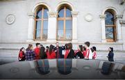 26 February 2019; Councillor Gary Gannon brings students of Luttrellstown Community College on a tour of Trinity College during the More Than A Club: Bohemians - Run The Club event at the Sports Centre, Trinity College in Dublin. Photo by David Fitzgerald/Sportsfile