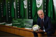 27 February 2019; Republic of Ireland manager Mick McCarthy in attendance at Aviva Stadium where the Football Association of Ireland (FAI) launched its new 3, 5 & 10-year Premium Level tickets - “Club Ireland” - ahead of the Republic of Ireland’s EURO 2020 qualifying campaign kicking off next month with Georgia coming to Aviva Stadium on Tuesday, March 26th. Priced at €5,000 for a 10-year ticket and with 5 home international games guaranteed each year, the FAI believe they represent the most keenly priced Premium Level season ticket in Irish sport. The new Ireland management team, Mick McCarthy, Terry Connor & Robbie Keane, were at Aviva Stadium along with FAI CEO John Delaney and former Ireland Internationals and Club Ireland Ambassadors Richard Dunne and Karen Duggan to officially launch the new and improved Club Ireland membership. Membership of Club Ireland is on sale from today (Wednesday, February 27th) and can be purchased VIA: fai.ie/clubireland; by emailing Club Ireland clubireland@fai.ieor by calling 01 899 9547. Photo by Stephen McCarthy/Sportsfile