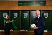 27 February 2019; Republic of Ireland manager Mick McCarthy and team equipment officer Dick Redmond in attendance at Aviva Stadium where the Football Association of Ireland (FAI) launched its new 3, 5 & 10-year Premium Level tickets - “Club Ireland” - ahead of the Republic of Ireland’s EURO 2020 qualifying campaign kicking off next month with Georgia coming to Aviva Stadium on Tuesday, March 26th. Priced at €5,000 for a 10-year ticket and with 5 home international games guaranteed each year, the FAI believe they represent the most keenly priced Premium Level season ticket in Irish sport. The new Ireland management team, Mick McCarthy, Terry Connor & Robbie Keane, were at Aviva Stadium along with FAI CEO John Delaney and former Ireland Internationals and Club Ireland Ambassadors Richard Dunne and Karen Duggan to officially launch the new and improved Club Ireland membership. Membership of Club Ireland is on sale from today (Wednesday, February 27th) and can be purchased VIA: fai.ie/clubireland; by emailing Club Ireland clubireland@fai.ieor by calling 01 899 9547. Photo by Stephen McCarthy/Sportsfile