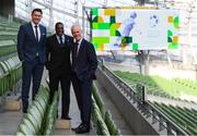 27 February 2019; Republic of Ireland manager Mick McCarthy, right, with assistant coaches Robbie Keane, left, and Terry Connor in attendance at Aviva Stadium where the Football Association of Ireland (FAI) launched its new 3, 5 & 10-year Premium Level tickets - “Club Ireland” - ahead of the Republic of Ireland’s EURO 2020 qualifying campaign kicking off next month with Georgia coming to Aviva Stadium on Tuesday, March 26th. Priced at €5,000 for a 10-year ticket and with 5 home international games guaranteed each year, the FAI believe they represent the most keenly priced Premium Level season ticket in Irish sport. The new Ireland management team, Mick McCarthy, Terry Connor & Robbie Keane, were at Aviva Stadium along with FAI CEO John Delaney and former Ireland Internationals and Club Ireland Ambassadors Richard Dunne and Karen Duggan to officially launch the new and improved Club Ireland membership. Membership of Club Ireland is on sale from today (Wednesday, February 27th) and can be purchased VIA: fai.ie/clubireland; by emailing Club Ireland clubireland@fai.ieor by calling 01 899 9547. Photo by Stephen McCarthy/Sportsfile
