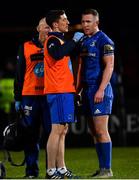 1 March 2019; Rory O'Loughlin of Leinster receives treatment for an injury by Leinster academy physiotherapist Darragh Curley and Leinster team doctor Dr. Jim McShane during the Guinness PRO14 Round 17 match between Leinster and Toyota Cheetahs at the RDS Arena in Dublin. Photo by Ramsey Cardy/Sportsfile