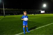 1 March 2019; Match day mascot 7 year old Joshua Boland, from Blessington, Wicklow, prior to the Guinness PRO14 Round 17 match between Leinster and Toyota Cheetahs at the RDS Arena in Dublin. Photo by Ramsey Cardy/Sportsfile