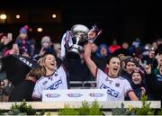 3 March 2019; Gráinne O'Kane, left, and Siobhán Bradley of Slaughtneil lift the trophy following the AIB All Ireland Senior Camogie Club Final match between Slaughtneil and St Martins at Croke Park in Dublin. Photo by Harry Murphy/Sportsfile