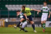 4 March 2019; Orjan Vojic of Shamrock Rovers in action against Keith Cowan of Finn Harps during the SSE Airtricity League Premier Division match between Shamrock Rovers and Finn Harps at Tallaght Stadium in Dublin. Photo by Eóin Noonan/Sportsfile