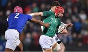 8 March 2019; John Hodnett of Ireland is tackled by Rayne Barka of France during the U20 Six Nations Rugby Championship match between Ireland and France at Irish Independent Park in Cork. Photo by Matt Browne/Sportsfile