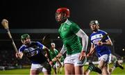 9 March 2019; Barry Nash of Limerick in action against John Lennon, left, and Aaron Dunphy of Laois during the Allianz Hurling League Division 1 Quarter-Final match between Laois and Limerick at O'Moore Park in Portlaoise, Laois. Photo by Stephen McCarthy/Sportsfile
