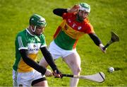 10 March 2019; Joe Regan of Offaly in action against Paul Doyle of Carlow during the Allianz Hurling League Division 1B Relegation Play-off match between Offaly and Carlow at Bord na Móna O'Connor Park in Tullamore, Offaly. Photo by Eóin Noonan/Sportsfile