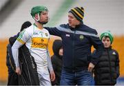 10 March 2019; Eooghan Cahill of Offaly is consoled by his father Gary following the Allianz Hurling League Division 1B Relegation Play-off match between Offaly and Carlow at Bord na Móna O'Connor Park in Tullamore, Offaly. Photo by Eóin Noonan/Sportsfile