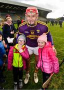 10 March 2019; Wexford joint-captain Lee Chin with Wexford supporters Brooklyn, 7 years, left and Lexie Kennedy, 9 years, from Enniscorthy, after the Allianz Hurling League Division 1A Round 5 match between Wexford and Kilkenny at Innovate Wexford Park in Wexford. Photo by Ray McManus/Sportsfile