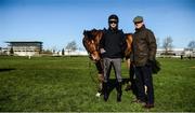 11 March 2019; Jockey Patrick Mullins with trainer Willie Mullins and Ballyward on the gallops ahead of the Cheltenham Racing Festival at Prestbury Park in Cheltenham, England. Photo by David Fitzgerald/Sportsfile