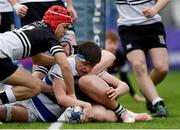 11 March 2019; Liam Molony of Blackrock College scores a try despite the tackle of Lucas Berti Newman of Newbridge College during the Bank of Ireland Leinster Rugby Schools Junior Cup semi-final match between Newbridge College and Blackrock College at Energia Park in Donnybrook, Dublin. Photo by Harry Murphy/Sportsfile