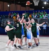 15 March 2019; Team Ireland's Emma Johnstone, 9, a member of the Cabra Lions Special Olympics Club, from Dublin 11, Co. Dublin, in action during the SO Ireland 20-6 win over Kazakhstan basketball game on Day One of the 2019 Special Olympics World Games in the Abu Dhabi National Exhibition Centre, Abu Dhabi, United Arab Emirates. Photo by Ray McManus/Sportsfile