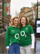15 March 2019; Ireland supporters Edwina Deering, left, and Caroline Sexton, from Nurney, Co. Kildare, in Cardiff ahead of Ireland's Guinness Six Nations game against Wales at the Principality Stadium in Cardiff, Wales. Photo by Ramsey Cardy/Sportsfile