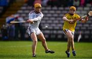 16 March 2019; Davy Glennon of Galway takes a shot on goal despite the efforts of Simon Donohoe of Wexford during the Allianz Hurling League Division 1 Quarter-Final match between Galway and Wexford at Pearse Stadium in Salthill, Galway. Photo by Sam Barnes/Sportsfile