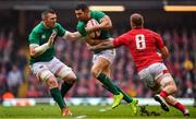16 March 2019; Rob Kearney of Ireland, supported by team-mate Peter O'Mahony, is tackled by Ross Moriarty of Wales during the Guinness Six Nations Rugby Championship match between Wales and Ireland at the Principality Stadium in Cardiff, Wales. Photo by Brendan Moran/Sportsfile