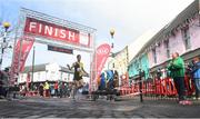 17 March 2019; Eoin Everard of Kilkenny City Harriers crosses the line to finish third in the Kia Race Series 1 – Streets of Portlaoise 5k in Portlaoise, Co Laois. Photo by David Fitzgerald/Sportsfile