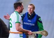 17 March 2019; Ballyhale Shamrocks manager Henry Shefflin greets Michael Fennelly of Ballyhale Shamrocks as he comes off the field during the AIB GAA Hurling All-Ireland Senior Club Championship Final match between Ballyhale Shamrocks and St Thomas at Croke Park in Dublin. Photo by Piaras Ó Mídheach/Sportsfile