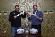 17 March 2019; David Matthews, left, Vice President of Kilkenny RFC draws Wicklow RFC and Paul Trueick President of Longford RFC draws Longford RFC during the Bank of Ireland Leinster Provincial Towns Cup Semi-Final Draw at Longford RFC in Longford. Photo by Matt Browne/Sportsfile