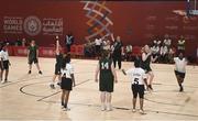 19 March 2019; Team Ireland's Emma Johnstone, a member of the Cabra Lions Special Olympics Club, from Dublin 11, Co. Dublin, watches as she scores a basket during Ireland's 27-15 to win a Gold Medal for Basketball   on Day Five of the 2019 Special Olympics World Games in the Abu Dhabi National Exhibition Centre, Abu Dhabi, United Arab Emirates. Photo by Ray McManus/Sportsfile