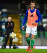 21 March 2019; Jonny Evans of Northern Ireland prior to the UEFA EURO2020 Qualifier - Group C match between Northern Ireland and Estonia at National Football Stadium in Windsor Park, Belfast.  Photo by David Fitzgerald/Sportsfile