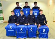 22 March 2019; In attendance during the Leinster Rugby Schools Top 15 Jersey Presentation are from left, Jack Boyle, Andrew Smith, John Fish, Rob Gilsenan, Mark Hernan, Chris Cosgrove and Will Hickey of St Michael's at BOI Ballsbridge in Dublin. Photo by Sam Barnes/Sportsfile