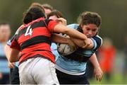 23 March 2019; Bianca Paun of MU Barnhall is tackled by Elvira Guiomard of Dublin University during the Bank of Ireland Leinster Rugby Women’s Division 3 Cup Final match between Dublin University and MU Barnhall RFC at Naas RFC in Naas, Kildare. Photo by Piaras Ó Mídheach/Sportsfile
