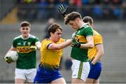 24 March 2019; David Clifford of Kerry and David Murray of Roscommon tussle off the ball during the Allianz Football League Division 1 Round 7 match between Roscommon and Kerry at Dr. Hyde Park in Roscommon. Photo by Sam Barnes/Sportsfile