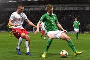 24 March 2019; George Saville of Northern Ireland, right, in action against Igor Shitov of Belarus during the UEFA EURO2020 Qualifier Group C match between Northern Ireland and Belarus at the National Football Stadium in Windsor Park, Belfast. Photo by Ramsey Cardy/Sportsfile
