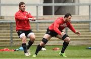 26 March 2019; Wiehahn Herbst holding back Marcell Coetzee during Ulster squad training at Kingspan Stadium Ravenhill in Belfast, Co Down. Photo by Oliver McVeigh/Sportsfile