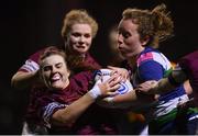 26 March 2019; Sue Shirley of Suttonians is tackled by Lana Brennan of Tullow during the Bank of Ireland Leinster Rugby Women’s Division 1 Cup Final match between Suttonians RFC and Tullow RFC at Naas RFC in Naas, Kildare. Photo by Ramsey Cardy/Sportsfile