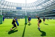 29 March 2019; Adam Byrne, left, and Ross Byrne during the Leinster Rugby captain's run at the Aviva Stadium in Dublin. Photo by Ramsey Cardy/Sportsfile