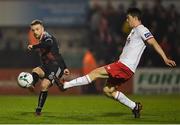 29 March 2019; Keith Ward of Bohemians in action against Lee Desmond of St Patrick's Athletic during the SSE Airtricity League Premier Division match between Bohemians and St Patrick's Athletic at Dalymount Park in Dublin. Photo by Seb Daly/Sportsfile