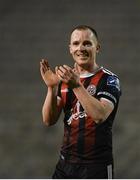 29 March 2019; Derek Pender of Bohemians following his side's victory during the SSE Airtricity League Premier Division match between Bohemians and St Patrick's Athletic at Dalymount Park in Dublin. Photo by Seb Daly/Sportsfile