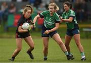 30 March 2019; Brid McMaugh of Loreto, Clonmel in action against Alice Dunne, centre, and Erone Fitzpatrick of Scoil Chríost Rí, Portlaoise during the Lidl All-Ireland Post-Primary Schools Senior A Final match between Loreto, Clonmel, and Scoil Chríost Rí, Portlaoise, at John Locke Park in Callan, Co Kilkenny. Photo by Diarmuid Greene/Sportsfile