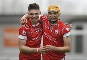 30 March 2019; Adrian Prendergast, left and Adam Nolan of St Raphael's College Loughrea celebrate after the Masita GAA All-Ireland Hurling Post Primary Schools Paddy Buggy Cup Final match between St. Raphael's College Loughrea and Castlecomer CS in Bord na Móna O'Connor Park in Tullamore, Offaly. Photo by Harry Murphy/Sportsfile