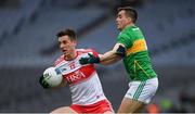 30 March 2019; Shane McGuigan of Derry in action against Paddy Maguire of Leitrim during the Allianz Football League Division 4 Final between Derry and Leitrim at Croke Park in Dublin. Photo by Ray McManus/Sportsfile