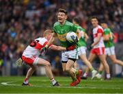 30 March 2019; Shane Quinn of Leitrim in action against Christopher Bradley of Derry during the Allianz Football League Division 4 Final between Derry and Leitrim at Croke Park in Dublin. Photo by Ray McManus/Sportsfile