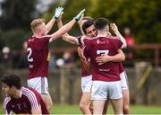 30 March 2019; Denis Corroon and James Dolan of Westmeath celebrate after the Allianz Football League Roinn 3 Round 6 match between Louth and Westmeath at the Gaelic Grounds in Drogheda, Louth. Photo by Oliver McVeigh/Sportsfile
