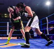 30 March 2019; Katelynn Phelan, left, and Monika Antonik during their super lightweight bout at the National Stadium in Dublin. Photo by Seb Daly/Sportsfile