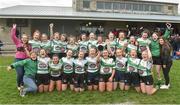 30 March 2019; Naas players celebrate after the Leinster Rugby Girls 18s Girls Plate Final match between Naas and Tullow at Navan RFC in Navan, Co Meath. Photo by Matt Browne/Sportsfile